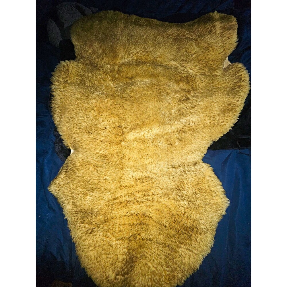 Genuine Lambskin Beige Lambskin Rug 41x30 British Sheepskin Wool Pile soft